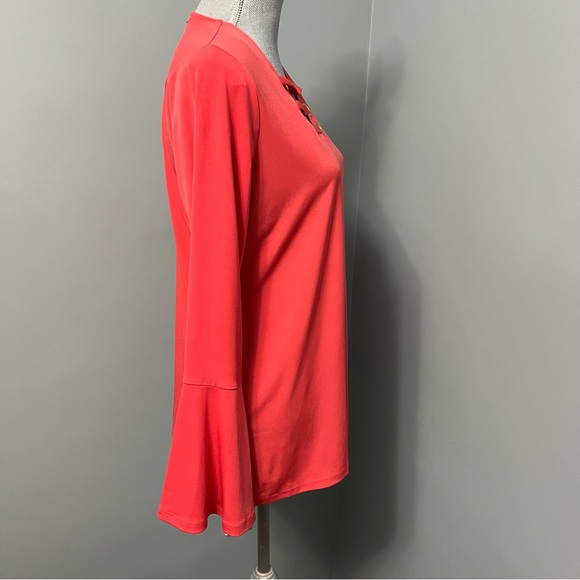 MICHAEL MICHAEL KORS Blouse with bell sleeves women’s size medium orange - Picture 6 of 8